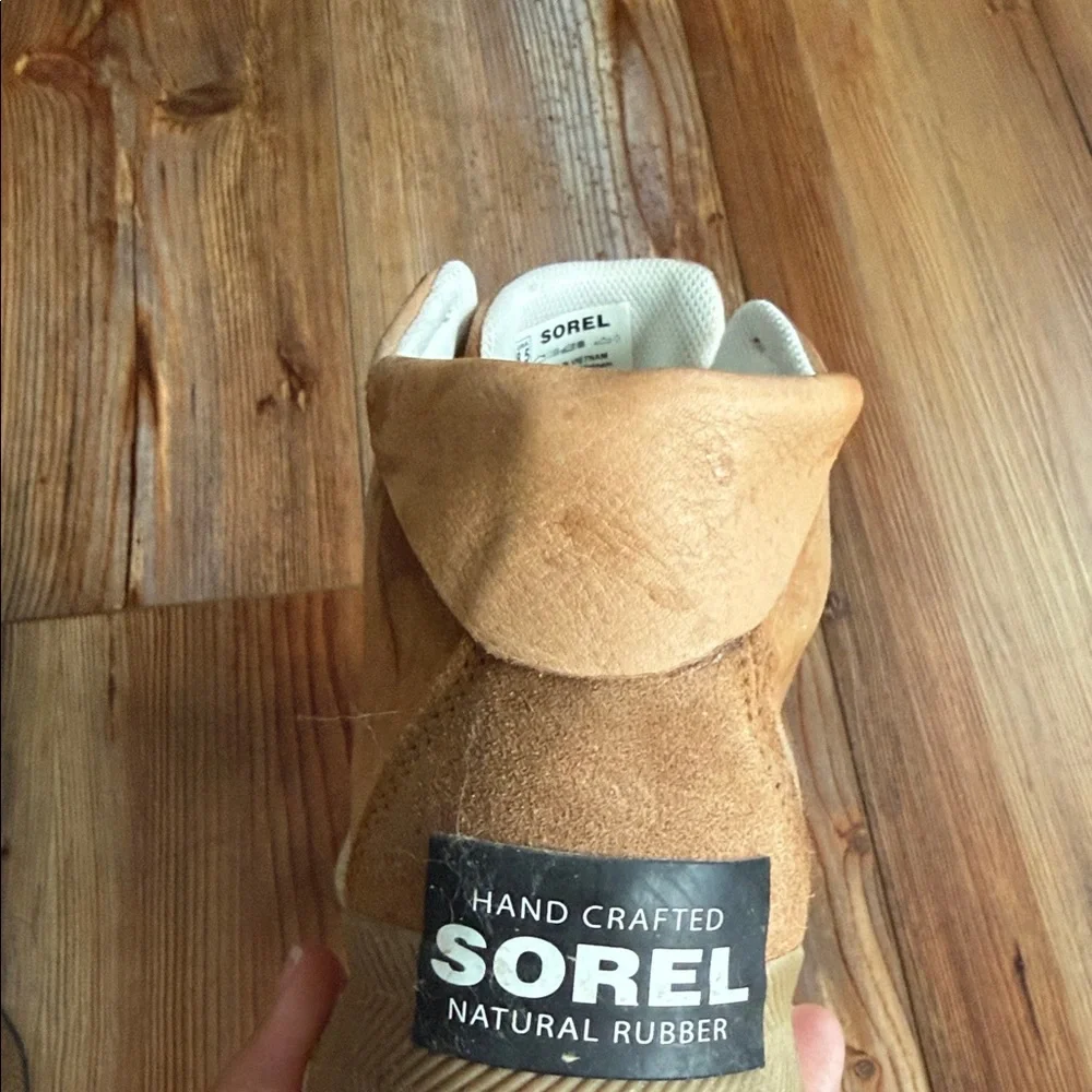 Sorel Woman’s Tan and Brown Waterproof Lace-Up Out and About Boots